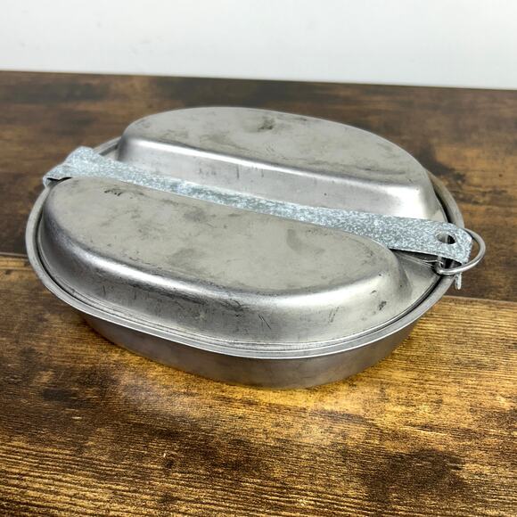 Vintage 1940s WWII Era US Military Issue Stainless Steel Mess Kit LEYSE 1945 - Picture 1 of 10
